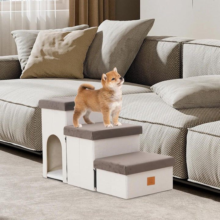 3 Stufen hundetreppe für kleine Hunde hundetreppe mit stauraum für Bett Sofa 44cm hoch katzentreppe