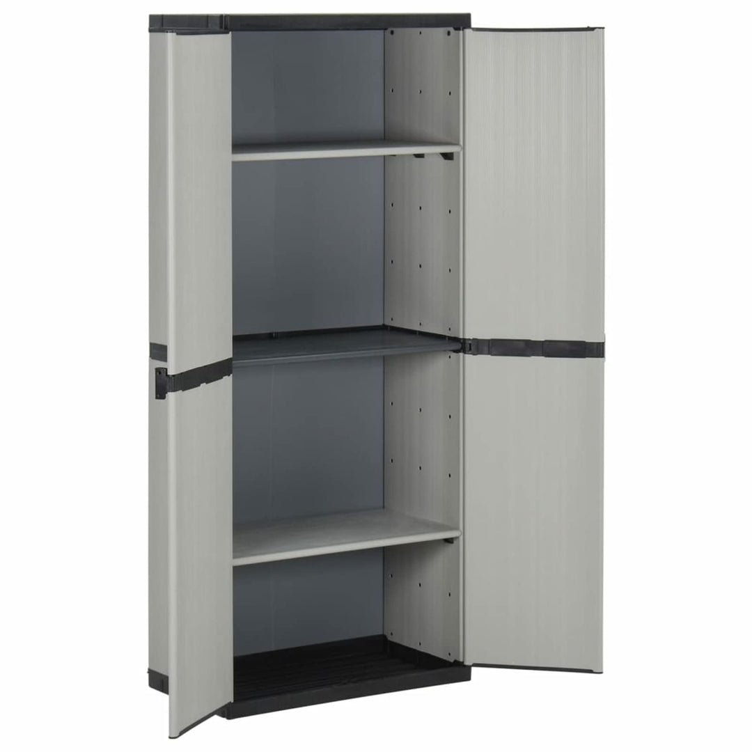 Tidyard Kunststoffschrank Balkonschrank Gartenschrank Putzschrank Kellerschrank Lagerschrank mit 2 T