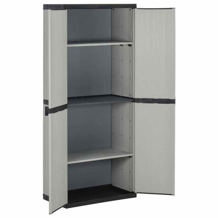 Tidyard Kunststoffschrank Balkonschrank Gartenschrank Putzschrank Kellerschrank Lagerschrank mit 2 T