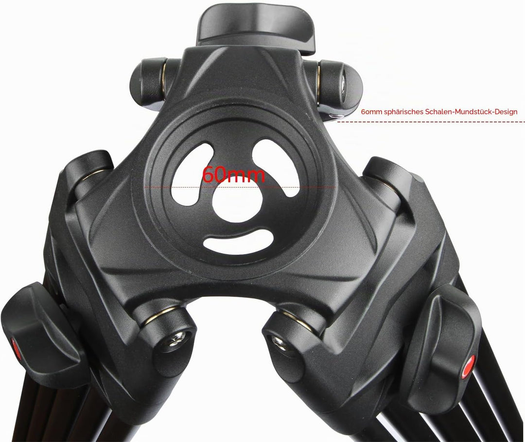 VILTROX VX-18M 188cm / 74 Zoll Panorama Kamera Dreibein Stative mit Fluid Drag Kopf für DSLR Kamera