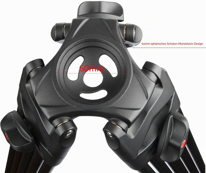 VILTROX VX-18M 188cm / 74 Zoll Panorama Kamera Dreibein Stative mit Fluid Drag Kopf für DSLR Kamera