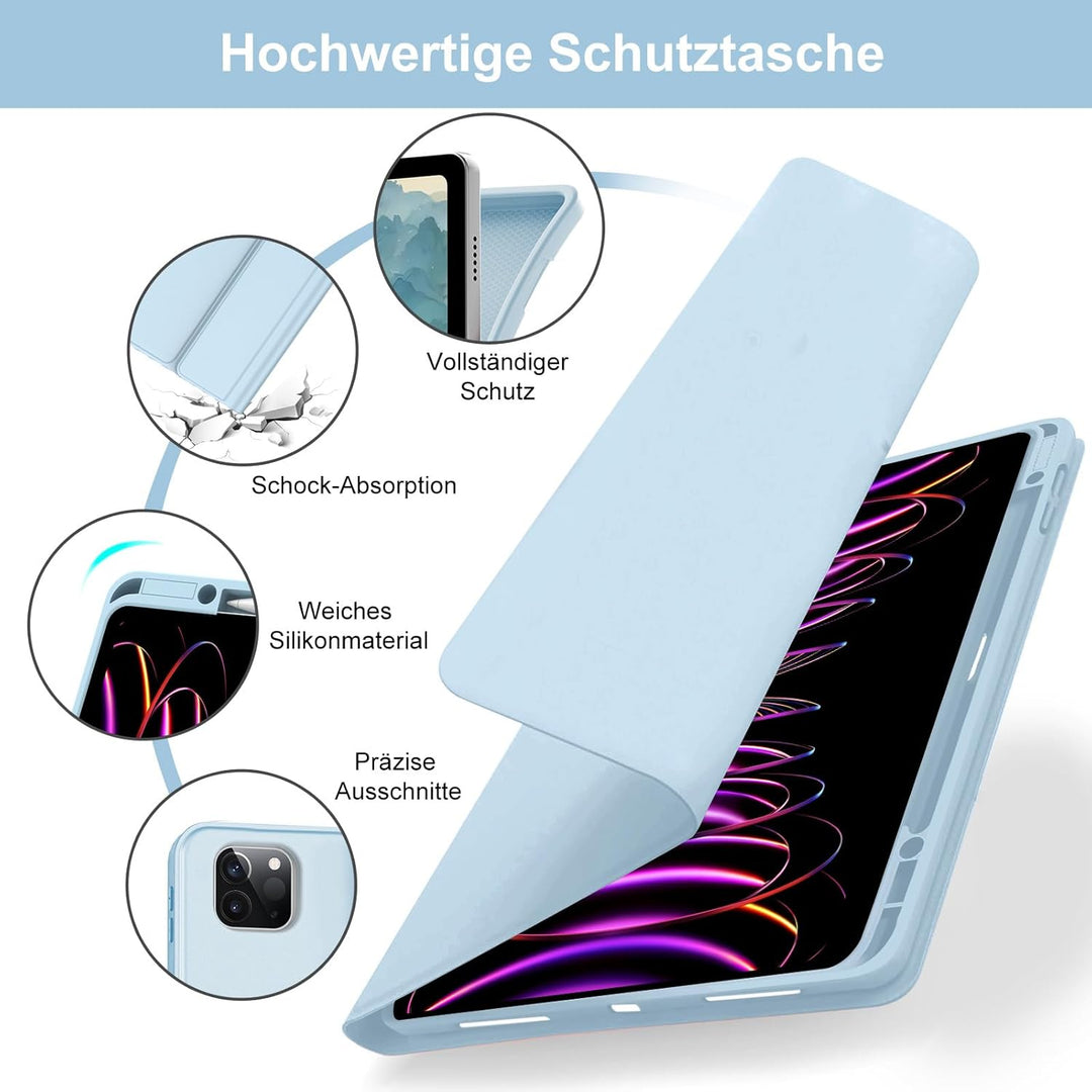 IVEOPPE Hülle mit Tastatur für iPad Pro 12,9 Zoll 6./5./4./3. Generation Con Touchpad, Deutsches QWE