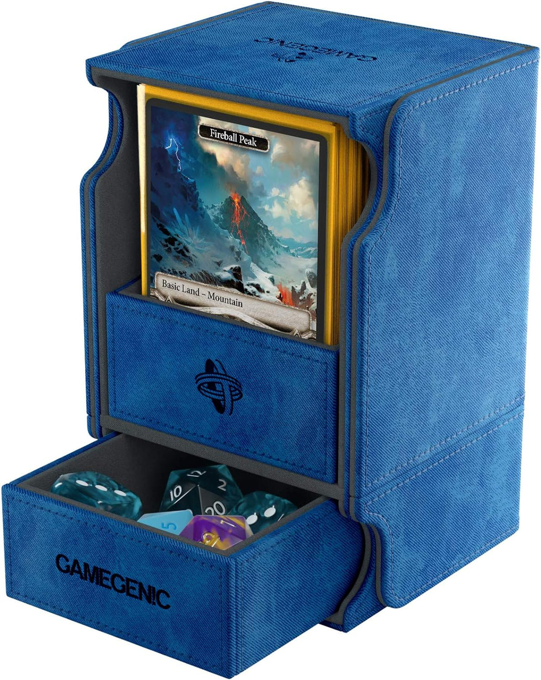 Gamegenic Watchtower 100-Card Convertible Deck Box, Blue Blau, Blau