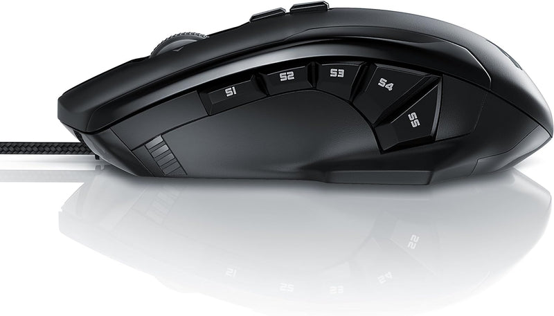 Titanwolf - Gaming Optical Mouse mit 12 programmierbare Tasten - Maus mit 10800 DPI Abtastrate - Hig