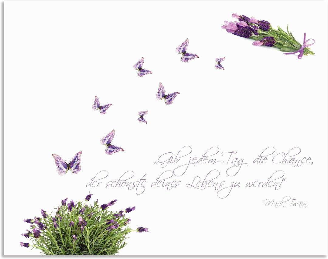 ARTland Spritzschutz Küche aus Alu für Herd Spüle 70x55 cm (BxH) Küchenrückwand mit Motiv Spruch Sch