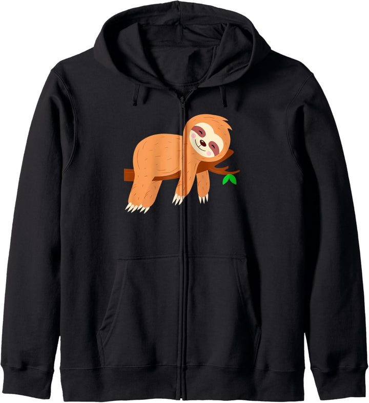 Schlafendes Faultier auf Baum faules Faultier Kinder Herren Frauen Faultiere Kapuzenjacke