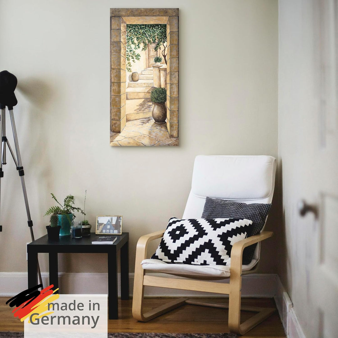 ARTland Leinwandbilder Wandbild Bild auf Leinwand 30 x 60 cm Architektur Fenster Türen Malerei Creme