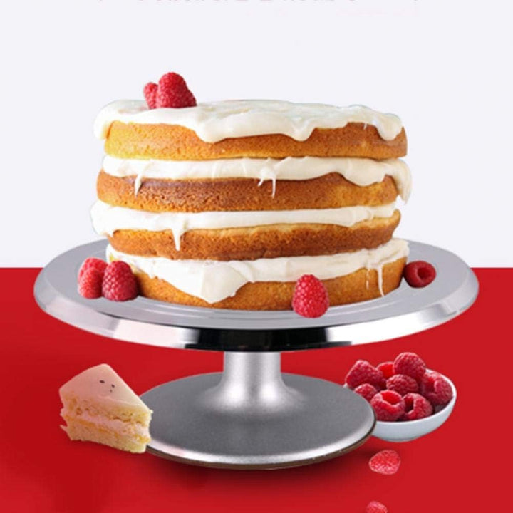 Zonfer Rund Rotierende Kuchen-plattform Edelstahl-Kuchen-schwenker-Platte Silikon-Basis Revolving St