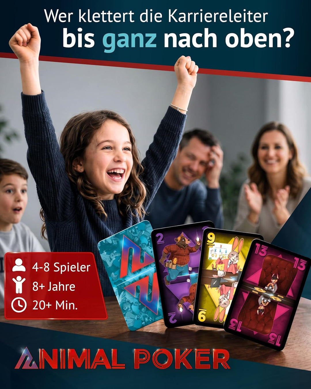 HeidelBär Games Animal Poker - Das tierische Kartenspiel - Neuauflage von Karriere Poker - Deutsch -