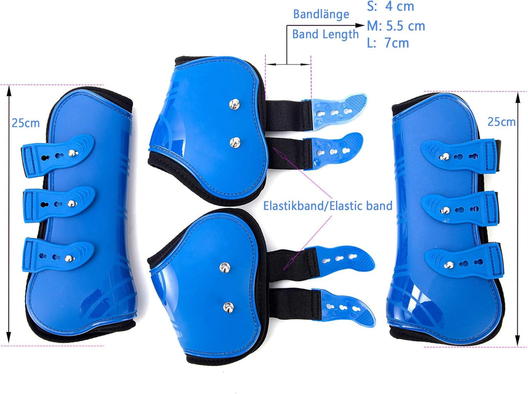 Merauno® Gamaschen Pferde 4er Set Sehne Schützer Fetlock Pferdesprungschutz Vorne Hinter Paar Robust