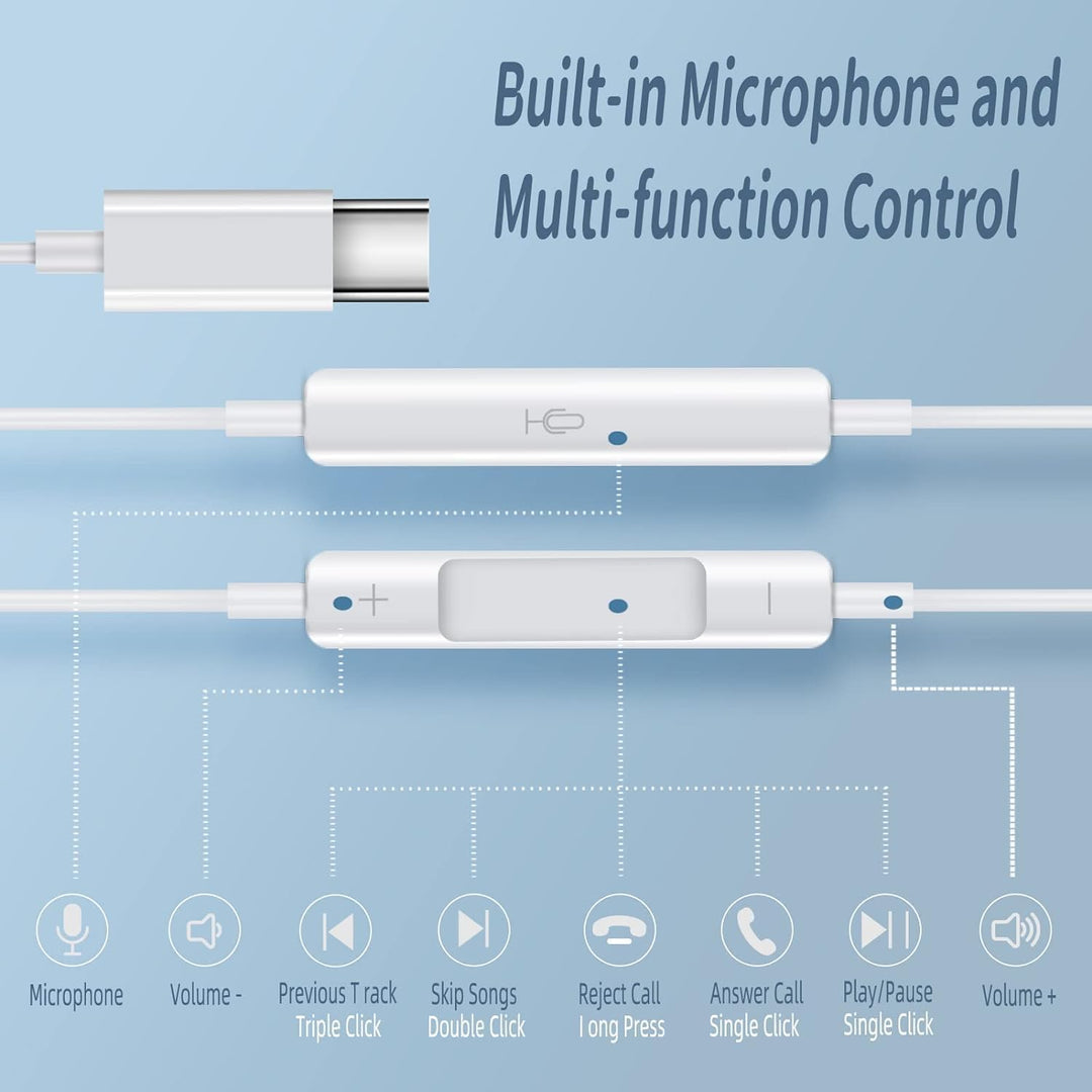 Kopfhörer USB C mit Kabel für iPhone 17 16 15 Pro Max Plus iPad Pro In Ear USB C Kopfhörer (mit inte