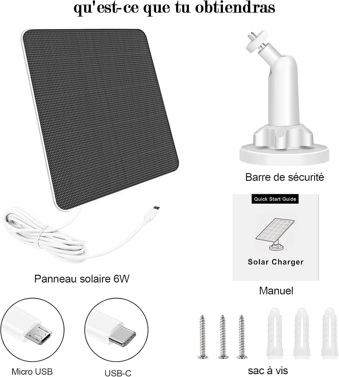 6W Solarpanel für drahtlose Überwachungskamera im Freien,5V IP65 wasserdichte Solarstromversorgung f