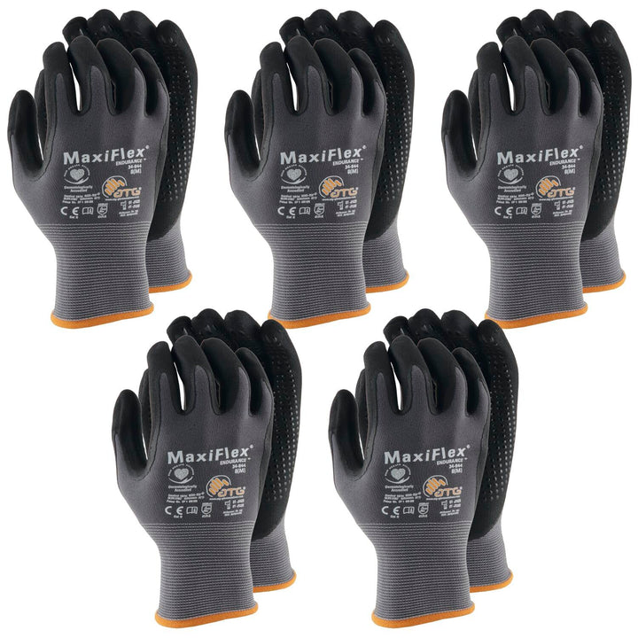 vasalat Schutzhandschuhe Maxiflex Endurance Arbeitshandschuhe Gr. 8/5 Paar Grösse 8 (5er Pack) grau/