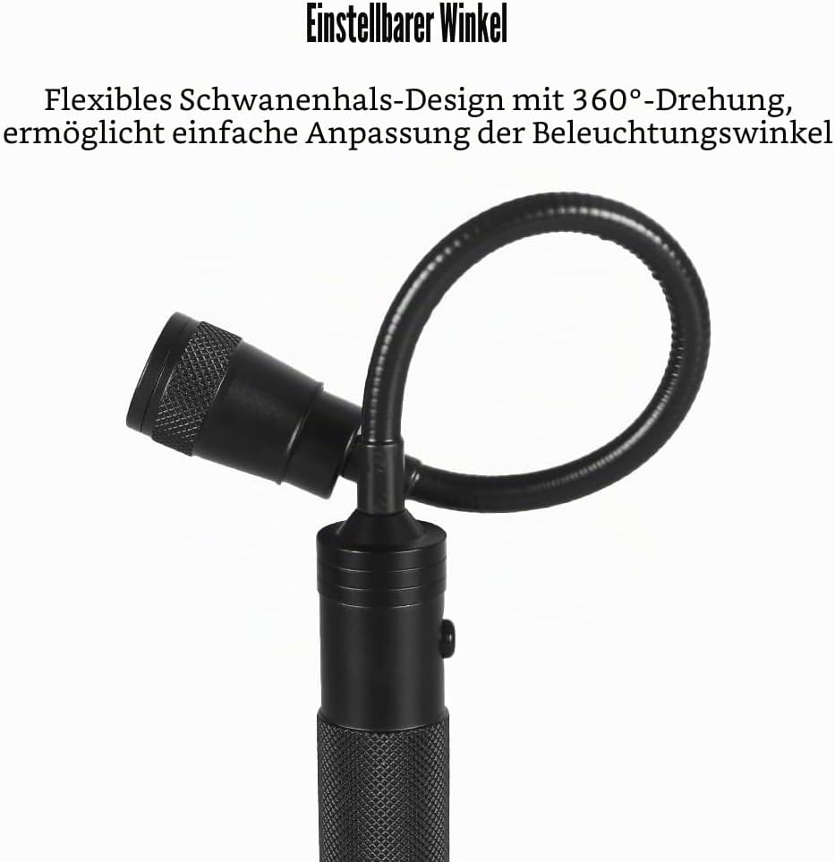 Grill Licht, 1/2 Stuck Magnetische Grilllampe mit Flexible Schwanenhals, 350Lm, 360° Drehbare Batter