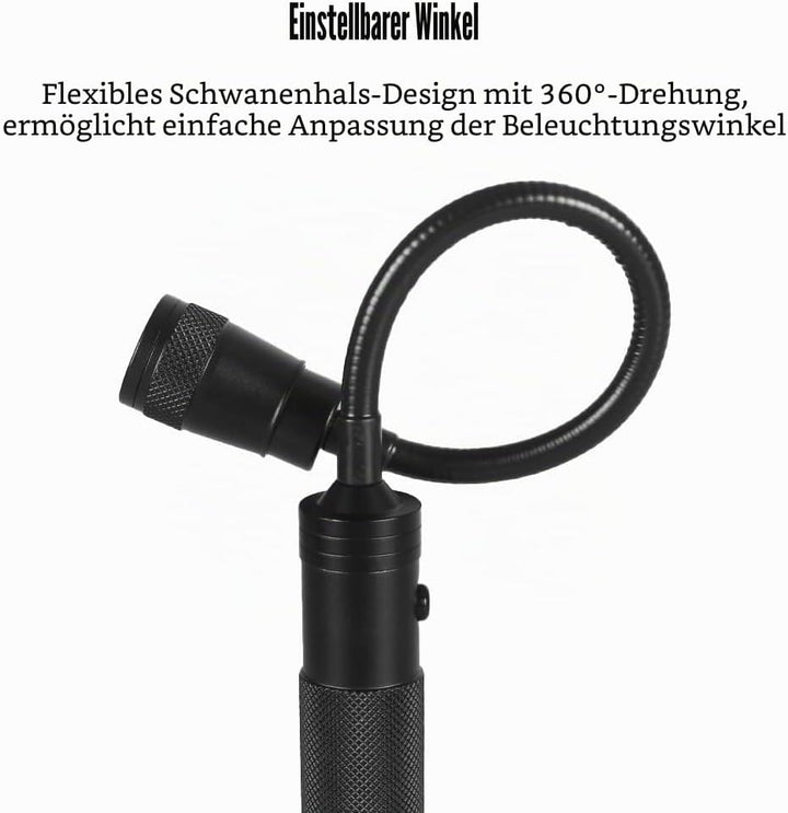 Grill Licht, 1/2 Stuck Magnetische Grilllampe mit Flexible Schwanenhals, 350Lm, 360° Drehbare Batter