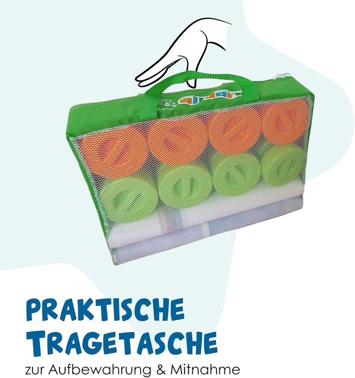 alldoro 60063 XXL Mühle und Dame Spiel mit Tragetasche, 2 in 1 Outdoor Brettspiel mit 24 Spielsteine