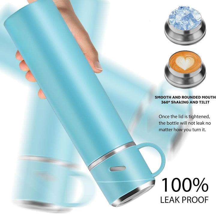 Trinkflasche Edelstahl, Auslaufsicher Thermoskanne, Isolierte Wasserflasche BPA-Frei, Thermosflasche