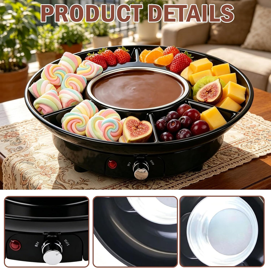 PORFOYO Elektrisches Schokofondue, 280ml Schokoladenschmelzer mit 2 Gabeln, Schokoladen Fondue mit 2