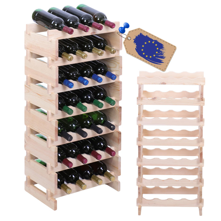 Weinregal, Holzregal, Modulares Weinständer, Weinhalter, Flaschenständer, Flaschenregal, Modernes Ge