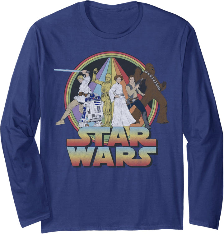 Star Wars Rainbow Group Shot Vintage Poster Langarmshirt