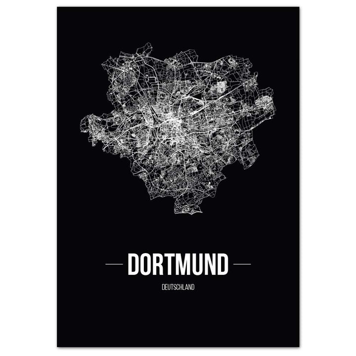 JUNIWORDS Stadtposter, Dortmund, Wähle eine Grösse, 40 x 60 cm, Poster, Schrift B, Schwarz 40 x 60 c