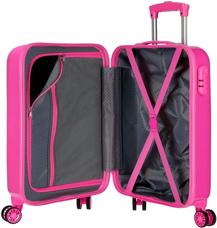 Enso Arcoiris Always Smile Kabinenkoffer Rosa 38x55x20 cms Hartschalen ABS Kombinationsschloss 35L 2