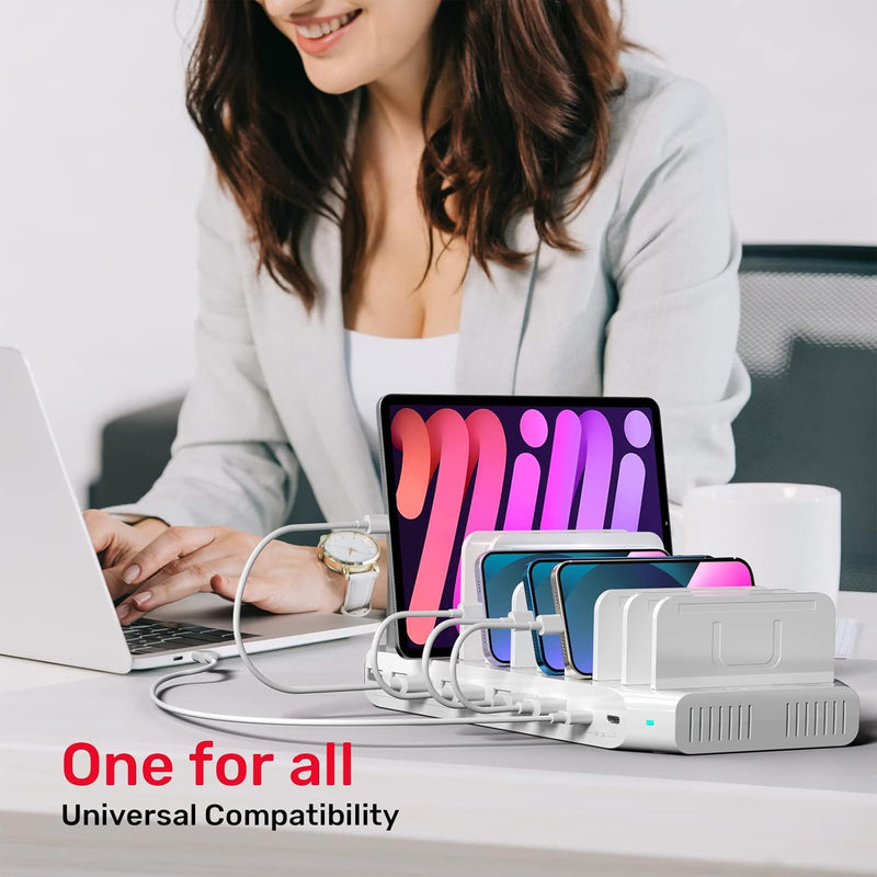 Unitek USB C Ladestation, 120 W, 10 Ports, Typ C, für mehrere Geräte, iPhone, Smartphones, Tablets,