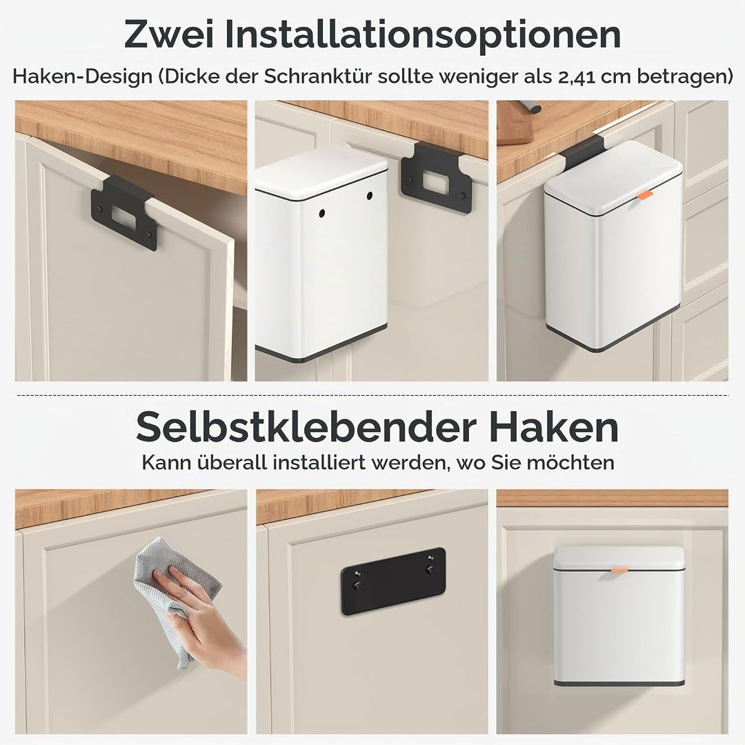 Mbillion Küchenkomposteimer, hängender Mülleimer mit Deckel, 4L/1,05 Gallonen, Edelstahl-Mülleimer f