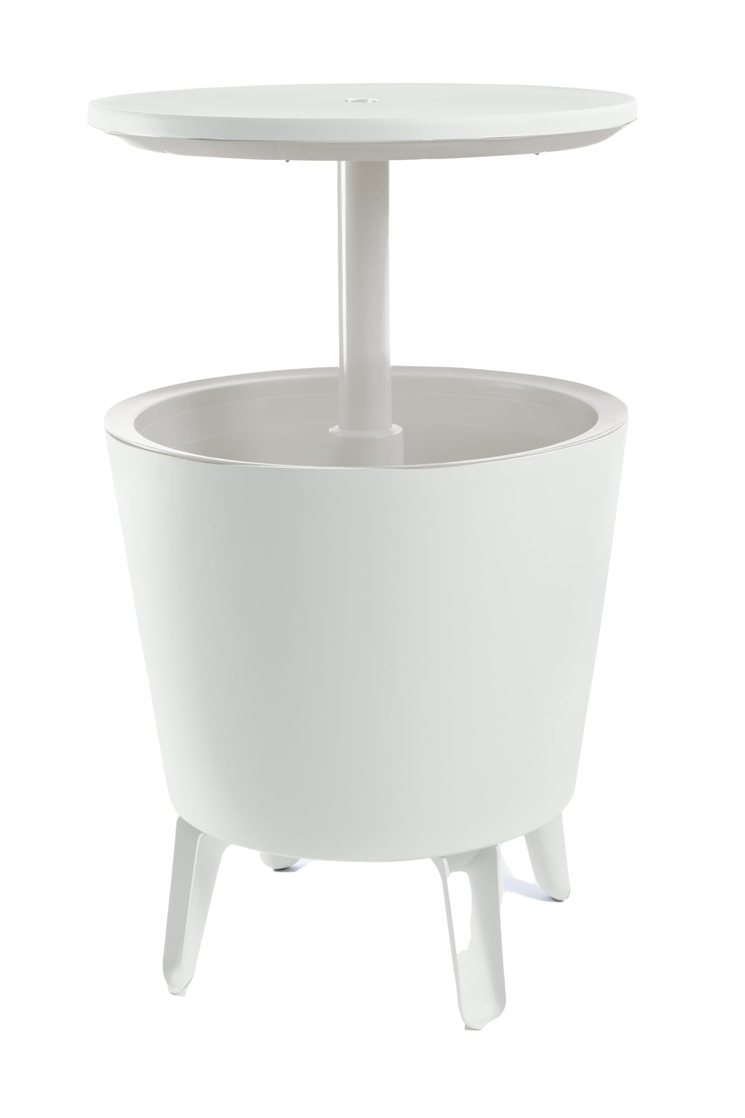 Keter CoolBar Partytisch weiss, inklusive Kühlfach, 49,5 x 49,5 x 57-84,5 cm, ausziehbar, wetterfest