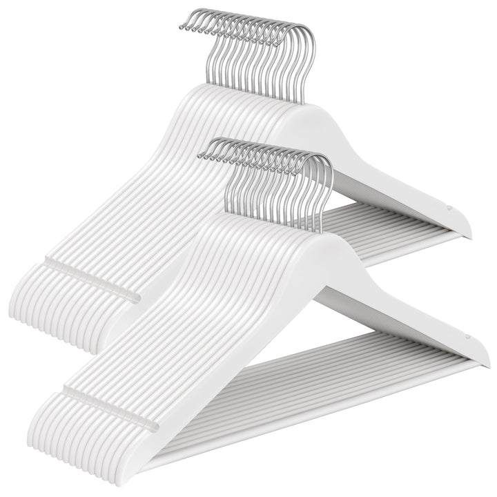 SONGMICS Kleiderbügel Holz, 30er Set, Holzbügel schlank, Bügel, Einkerbungen im Schulterbereich, Hos