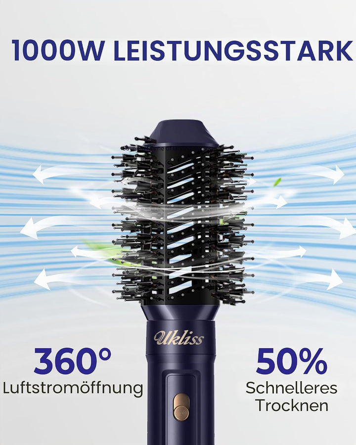 UKLISS Haartrockner &amp; Haarstyler 6 in 1, Automatisch Airflow Lockenstab, Hair Dryer, Rundbürstenföhn