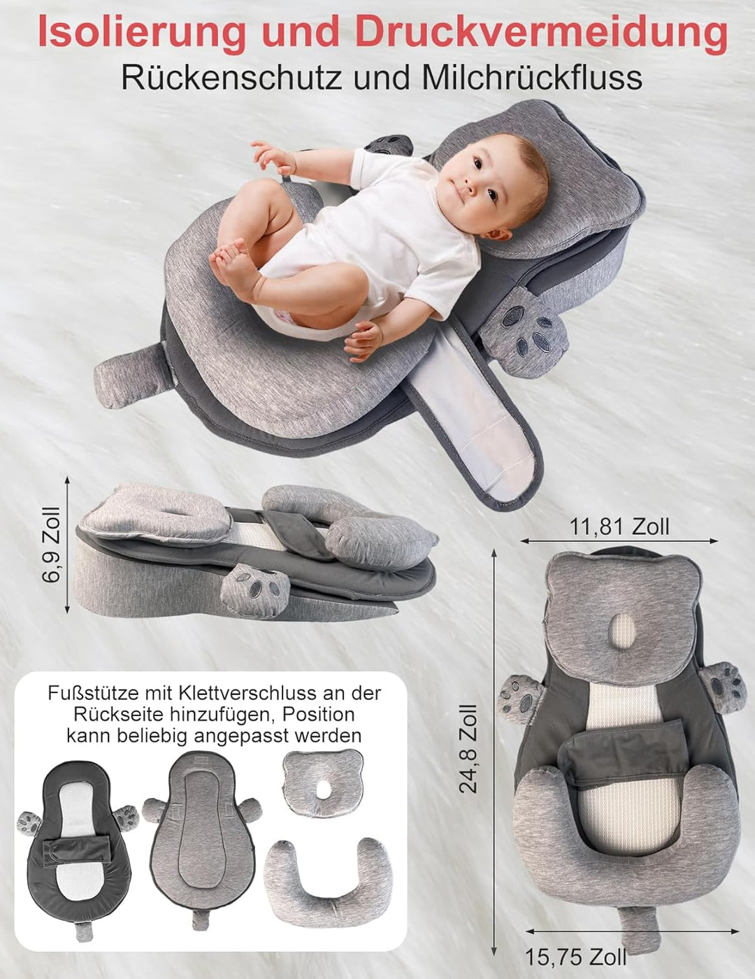 Stillkissen, Breiteres Stillkissen Memory-Schaum Stabile und Komfort | Multifunktionales Breastfeedi
