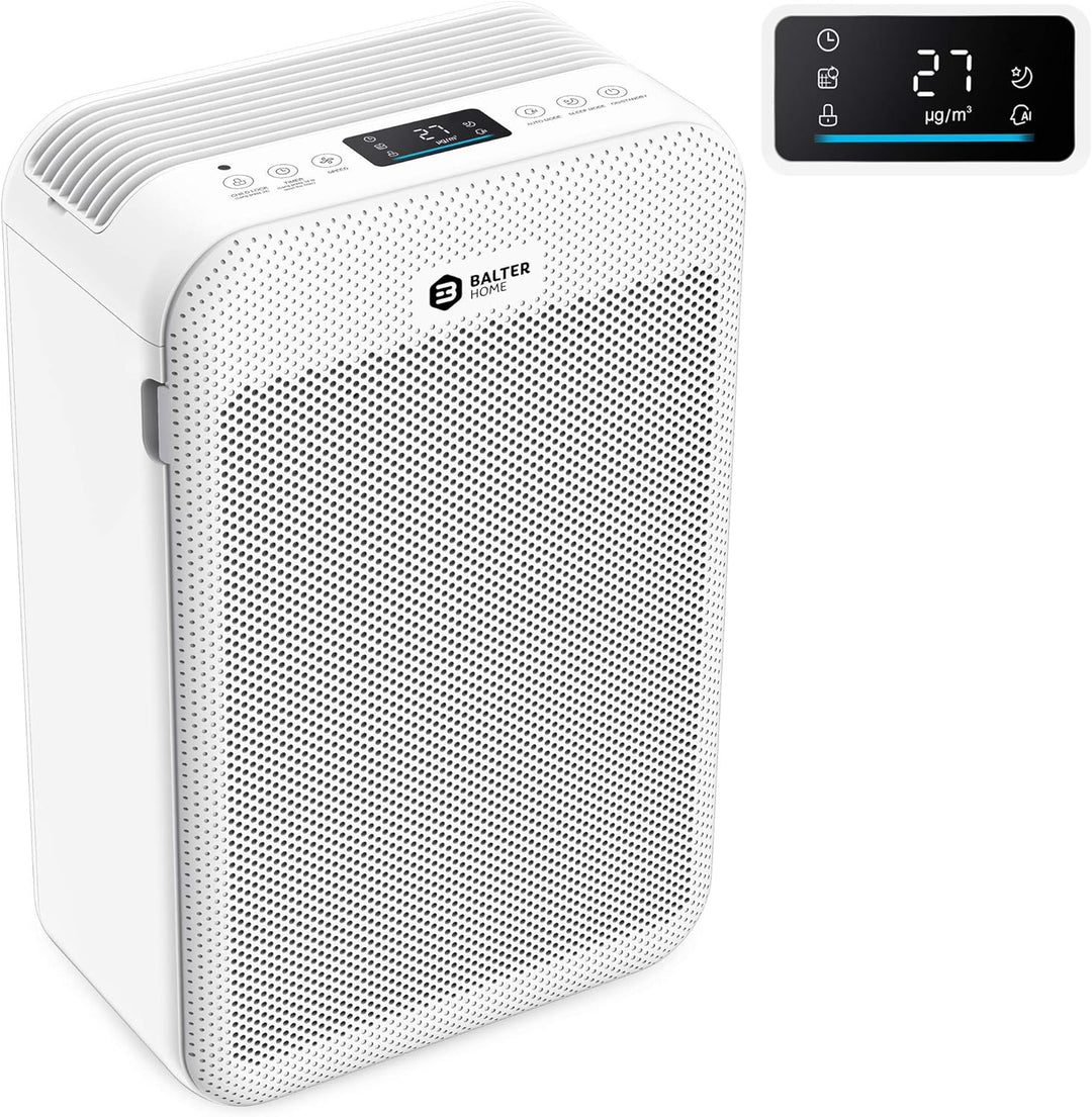 Balter LR-02 Luftreiniger, 5 Fach Filter mit HEPA H13, 99,97% Luftfilter Leistung, CADR 360m³/h, LCD