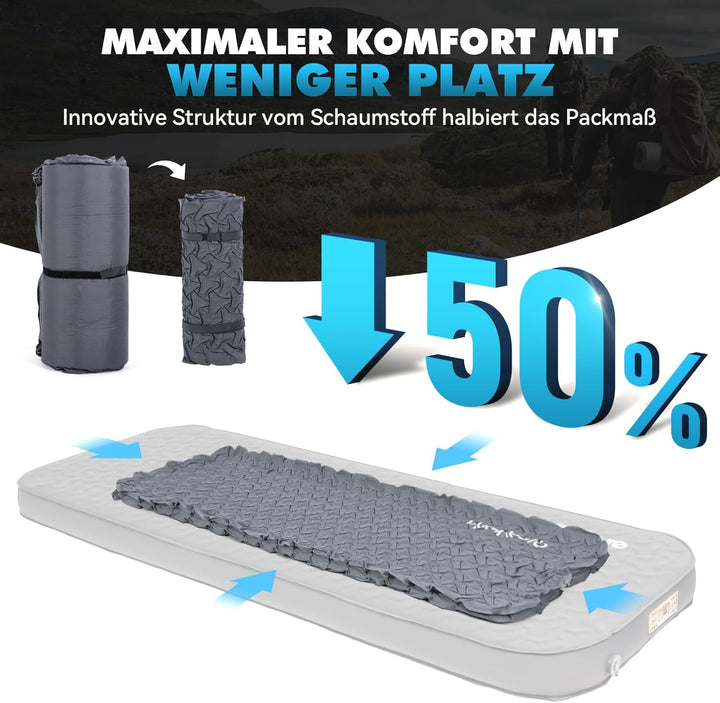HIKENTURE Isomatte Selbstaufblasend mit Eingebauter Elektropumpe, 10CM Dicke Camping Matratze aus Sc