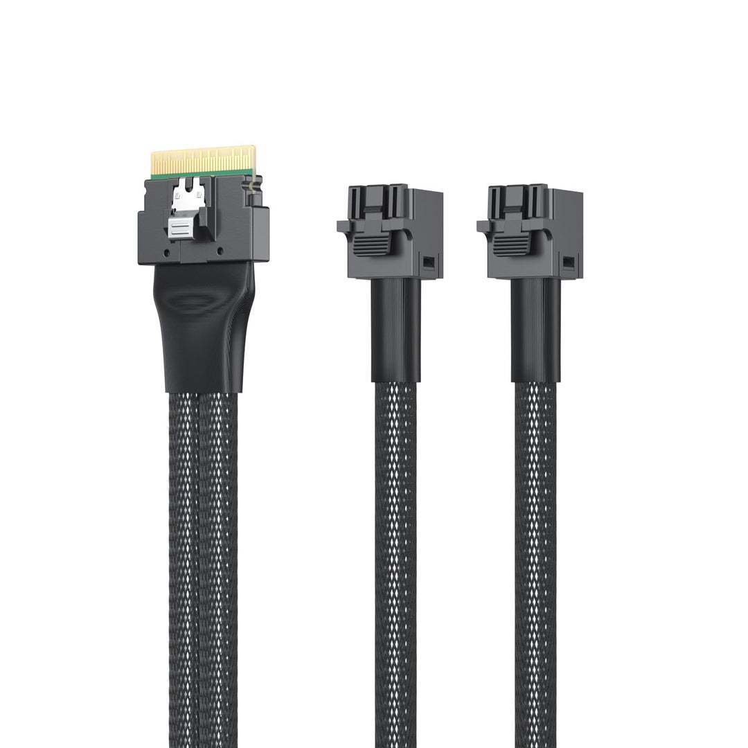 SlimSAS 8i to 2x Minisas HD, SFF-8654 74Pin to 2x SFF-8643 Cable, 0.8m(2.6ft) 0.8M 8654 - 2x 8643 8i