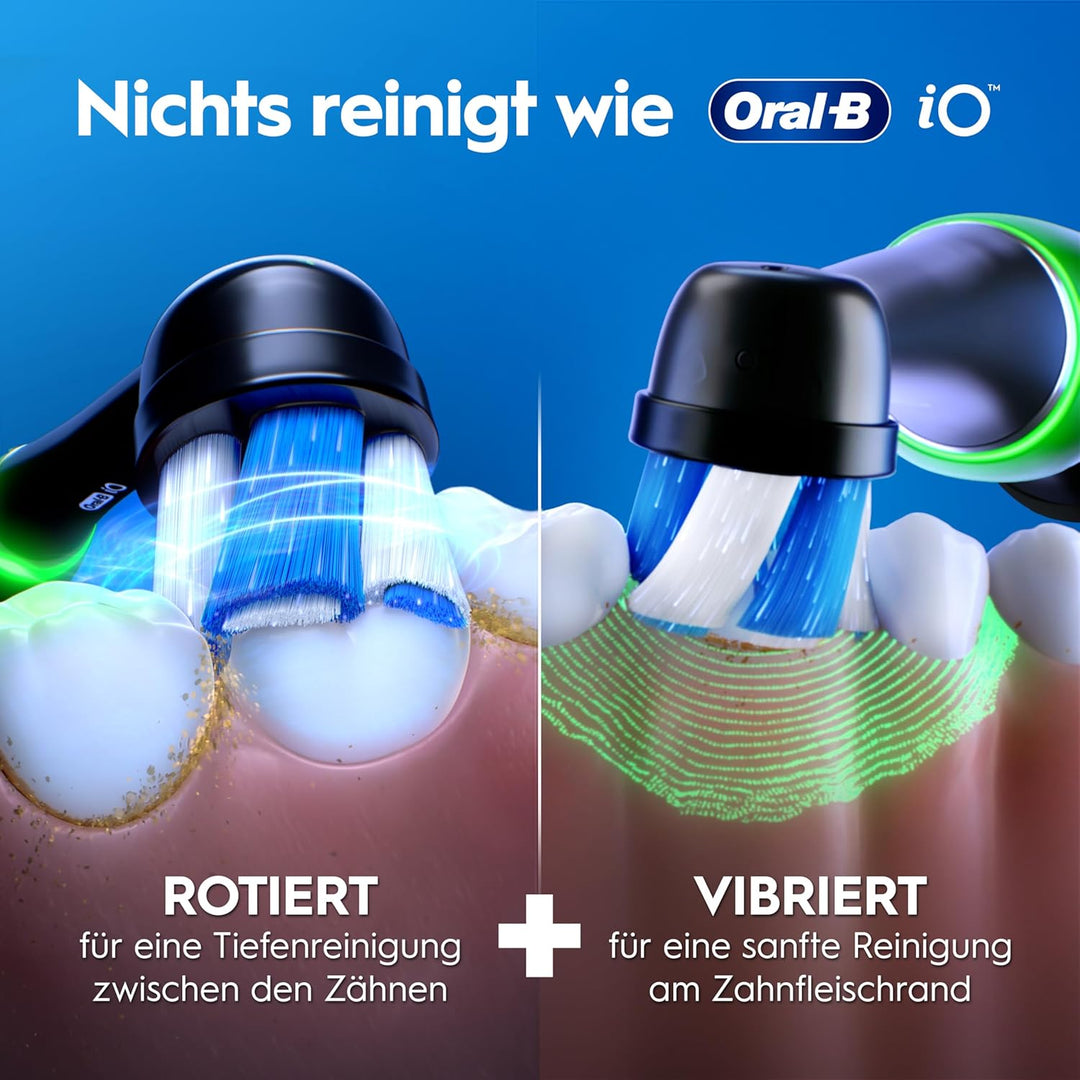 Oral-B iO Series 3 Elektrische Zahnbürste oder Electric Toothbrush, Doppelpack, 2 Aufsteckbürsten, 3