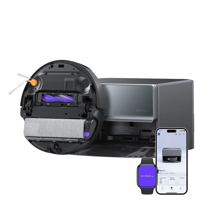 NARWAL Flow 2 Saugroboter mit Kompaktstation, Saug- und Wischroboter, FlowWash-Wischsystem mit 60 °C