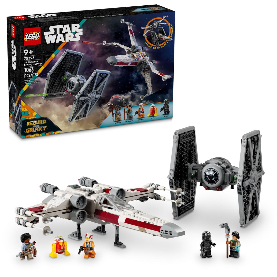 LEGO Star Wars TIE Fighter & X-Wing Mash-up Bauspielzeug-Set Ideen für Kinder, Jungen und Mädchen, a