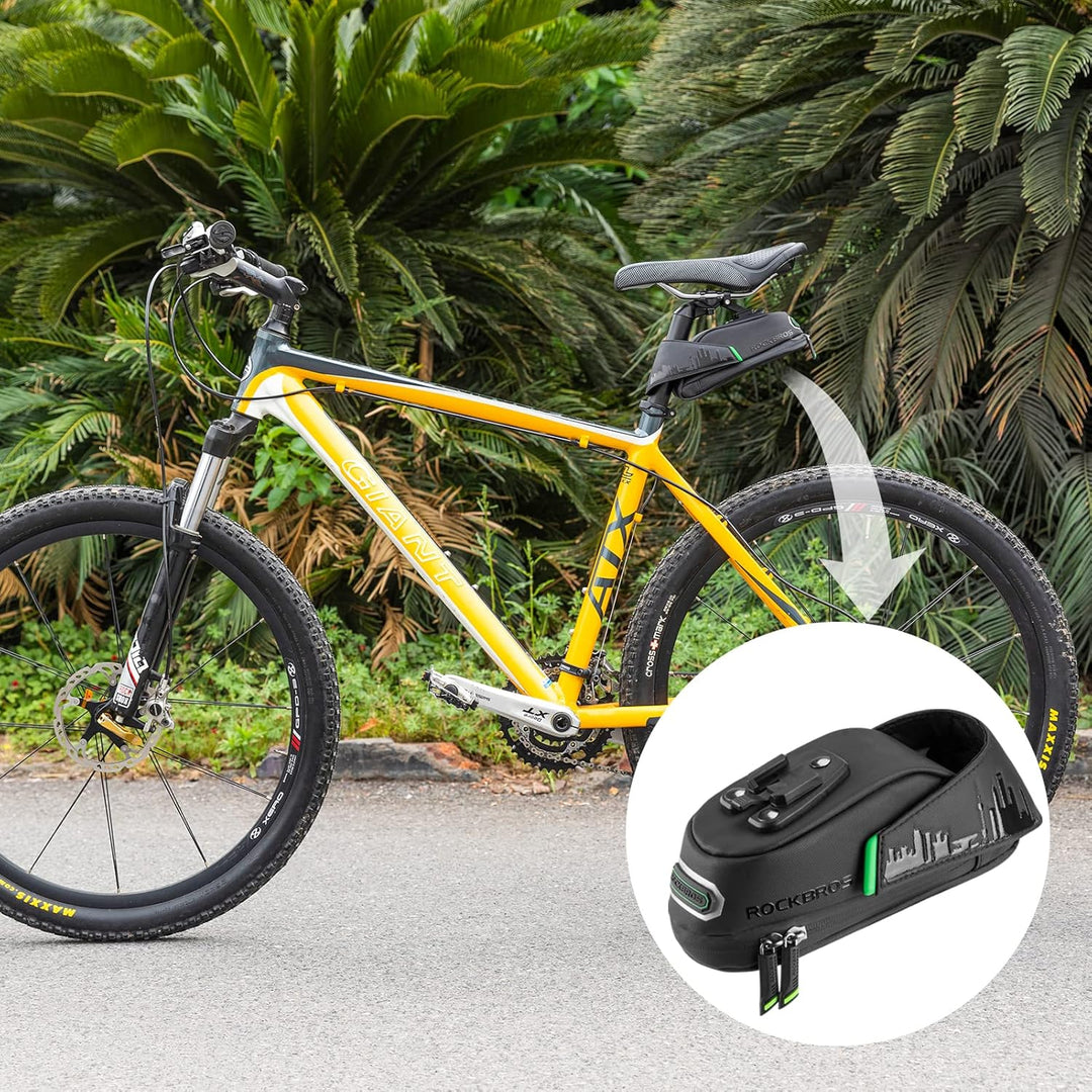 ROCKBROS Fahrrad Satteltasche Fahrradtasche für MTB Rennrad Wasserdicht Stossfest Sitztasche Schwarz
