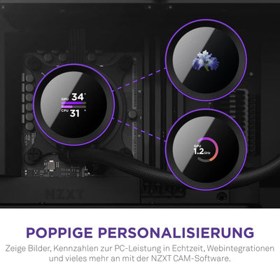 NZXT Kraken 360 - RL-KN360-B1-360mm AIO CPU Wasserkühlung - 1,54" LCD Display 240x240-3x120mm PWM Fa