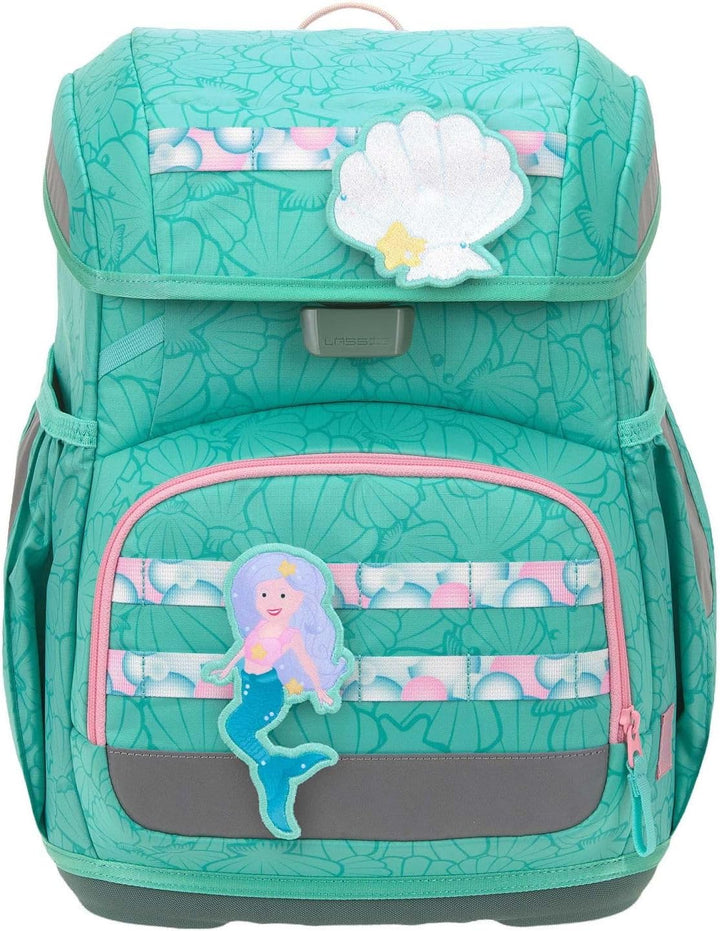 LÄSSIG Schulranzen Regenhülle Light Unique School Set 7-teilig Seashell turqouise türkis