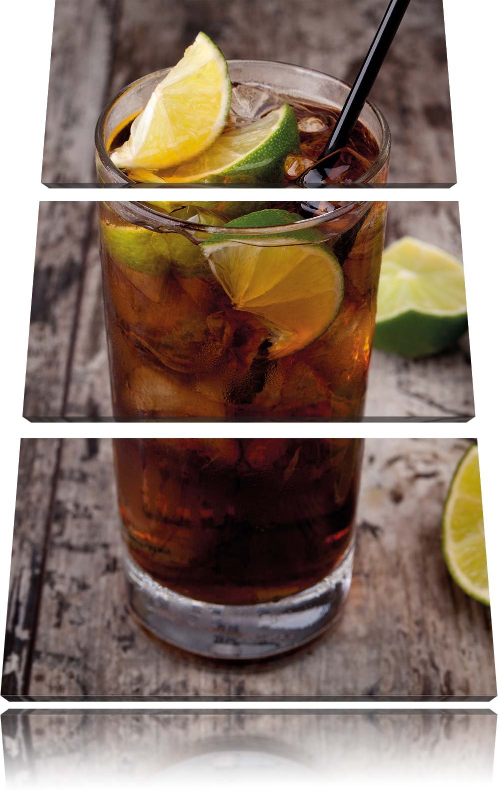 Pixxprint Cuba Libre Original als Leinwandbild | Grösse: 3 Teilig (120x80) | Wandbild| Kunstdruck |