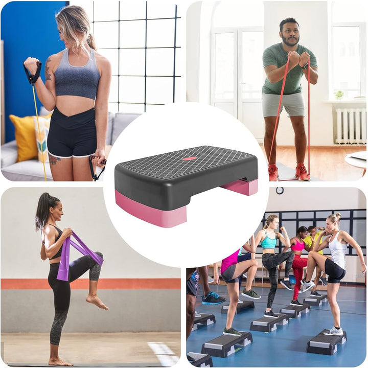 Fitness Stepper Für Zuhause, Aerobic Steppbrett 45 Cm, Grosse Hebeplattform Mit Rutschfestem, Spezie