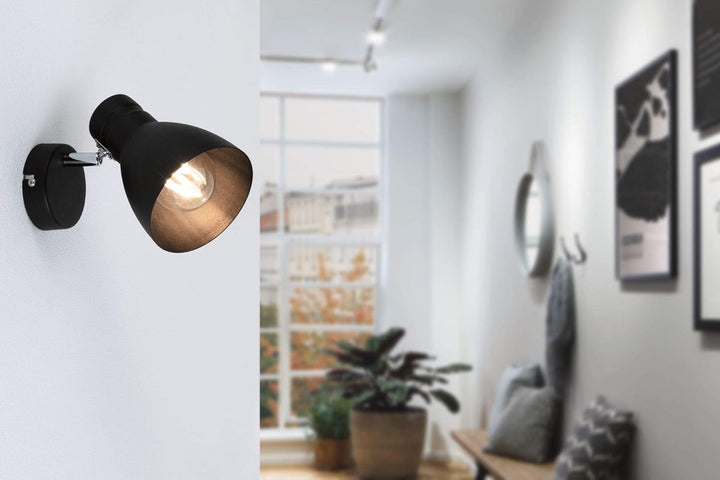 Paulmann 66759 Spotlight Davy 1-flammig max. 20 Watt Deckenleuchte Schwarz Spot Metall E27 Deckenstr