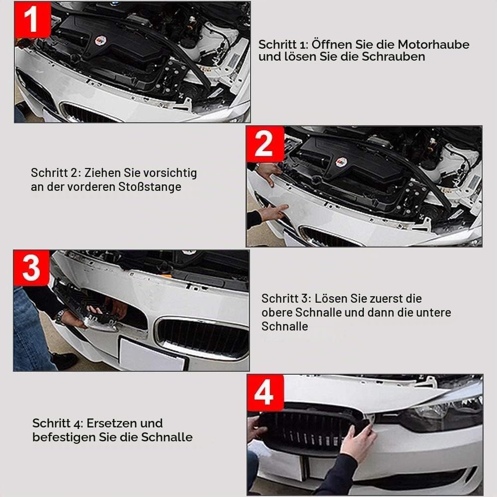 Gangying E60 Nieren Schwarz Kühlergrill Streifen passend für BMW 5er E60 E61 M5 2003–2009 E60 E61 Gr