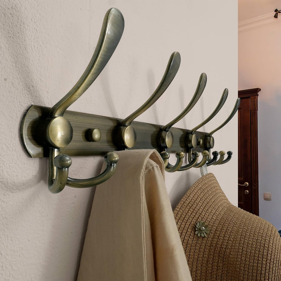 Dseap Garderobenleiste - Schwerlast Garderobenhaken Mit 5 Dreifachhaken, Edelstahl Wandgarderobe, Kl