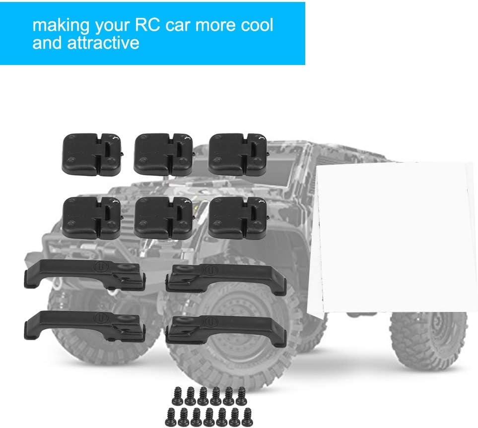 RC Auto Türscharnier & Türgriff, DIY Auto Model Upgrades, Schwarz für 1:10 RC Crawler, Türscharniere