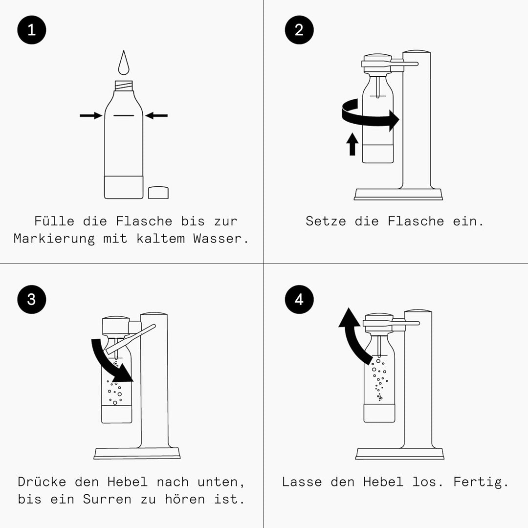 Aarke Carbonator 3 Wassersprudler mit Aarke Flasche, Mattschwarz, Mattschwarz