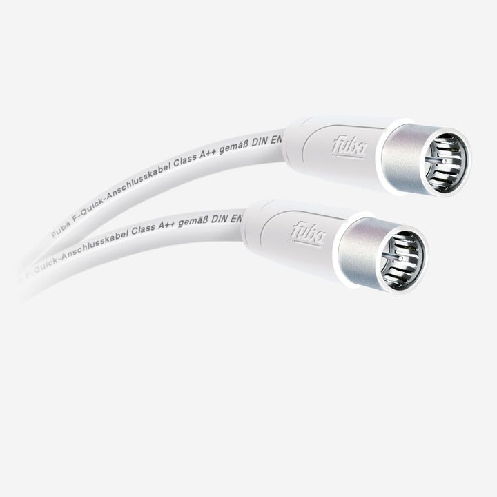 Fuba AFQ 500 Antennenkabel 5m weiss - 4-fach geschirmt 130dB - HDTV UHD 4K 8K - F-Anschlusskabel Koa