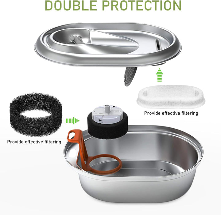 Angoily 8+8 Stück Filter Katzenbrunnen, Trinkbrunnen Katzen Ersatzfilter für 2L/3.2L/4L Edelstahl Tr